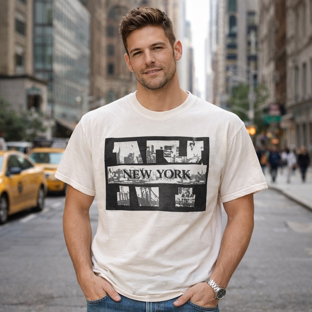 True vintage, single stitch New York Graphic White T-Shirt men’s size XL Towers